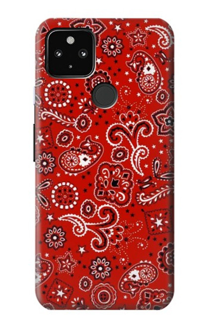 W3354 Rouge classique Bandana Etui Coque Housse et Flip Housse Cuir pour Google Pixel 4a 5G