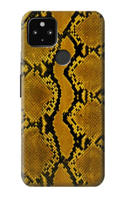 W3365 Python Imprimer Jaune graphique Peau Etui Coque Housse et Flip Housse Cuir pour Google Pixel 4a 5G