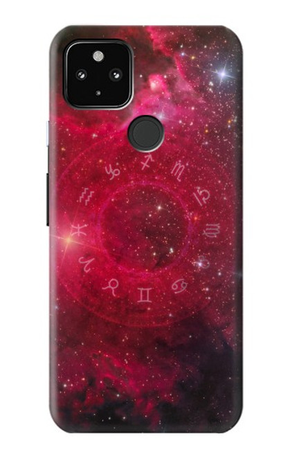 W3368 Zodiaque Rouge Galaxie Etui Coque Housse et Flip Housse Cuir pour Google Pixel 4a 5G