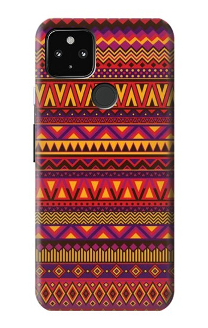 W3404 Aztèques Motif Etui Coque Housse et Flip Housse Cuir pour Google Pixel 4a 5G