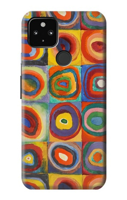 W3409 Carrés cercles concentriques Etui Coque Housse et Flip Housse Cuir pour Google Pixel 4a 5G