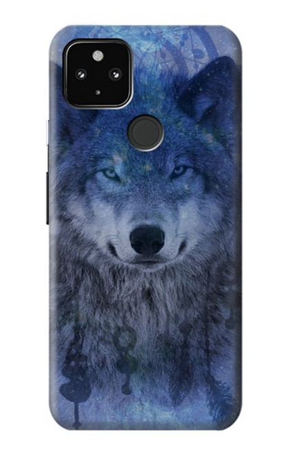 W3410 Loup Dream Catcher Etui Coque Housse et Flip Housse Cuir pour Google Pixel 4a 5G