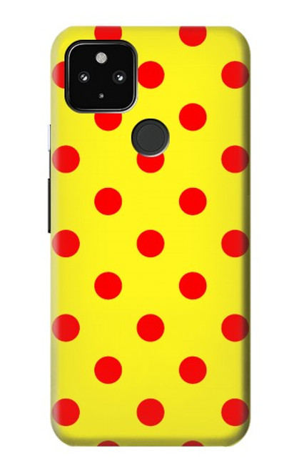 W3526 Rouge tache à pois Etui Coque Housse et Flip Housse Cuir pour Google Pixel 4a 5G