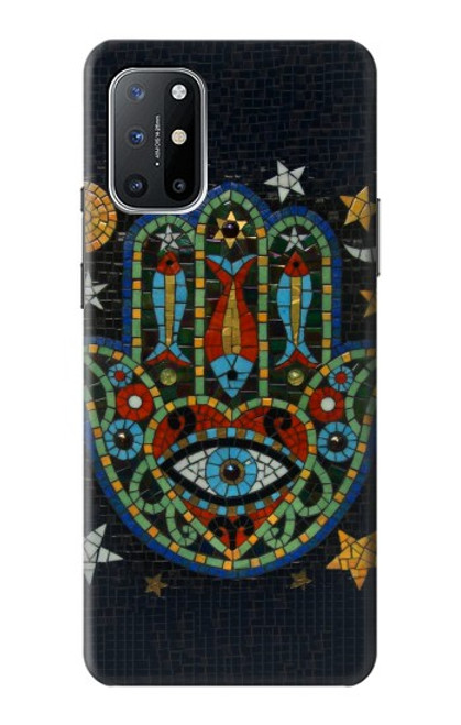 W3175 Hamsa Mosaïques main Etui Coque Housse et Flip Housse Cuir pour OnePlus 8T