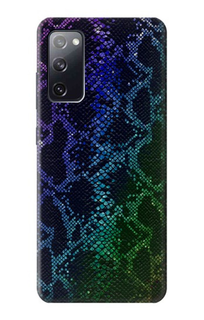 W3366 Arc en ciel Python graphique Imprimer Peau Etui Coque Housse et Flip Housse Cuir pour Samsung Galaxy S20 FE