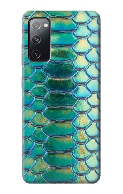 W3414 Vert Serpent Échelle graphique Imprimer Etui Coque Housse et Flip Housse Cuir pour Samsung Galaxy S20 FE