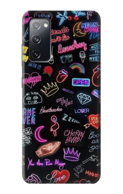 W3433 Néon graphique millésimé Etui Coque Housse et Flip Housse Cuir pour Samsung Galaxy S20 FE