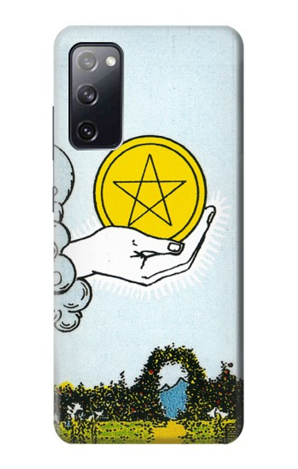 W3722 Carte de tarot Pièces de l'As des Pentacles Etui Coque Housse et Flip Housse Cuir pour Samsung Galaxy S20 FE