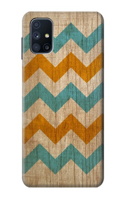 W3033 Bois Chevron Imprimé millésimé Graphic Etui Coque Housse et Flip Housse Cuir pour Samsung Galaxy M51