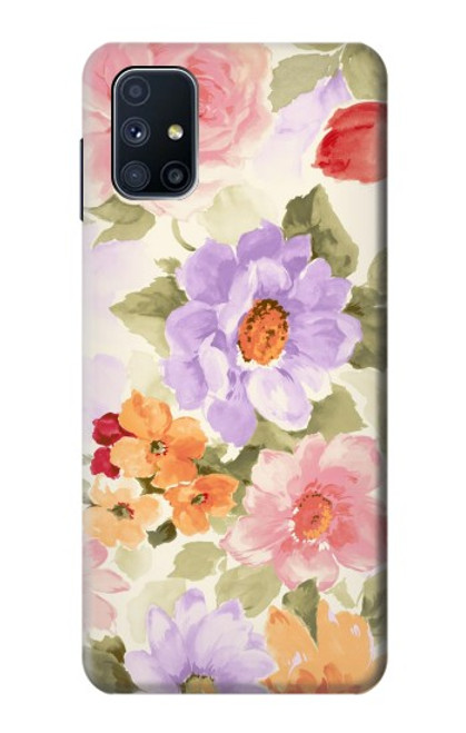 W3035 Peinture douce Fleur Etui Coque Housse et Flip Housse Cuir pour Samsung Galaxy M51