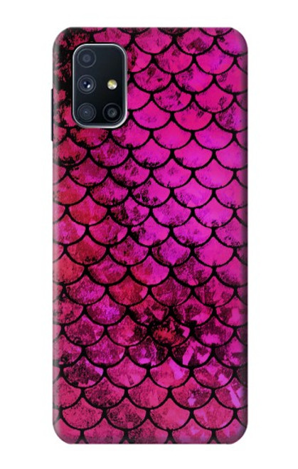 W3051 Rose Sirène écailles de poisson Etui Coque Housse et Flip Housse Cuir pour Samsung Galaxy M51