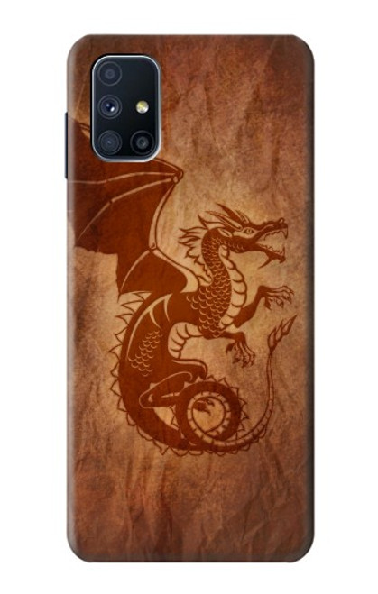 W3086 Rouge dragon Tatouage Etui Coque Housse et Flip Housse Cuir pour Samsung Galaxy M51