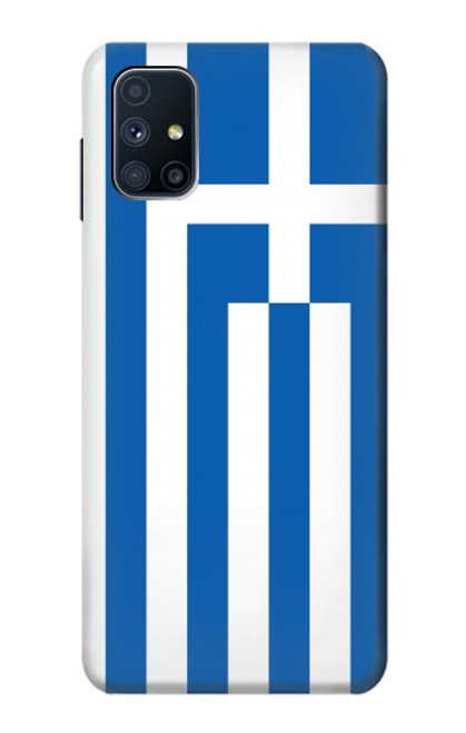 W3102 Drapeau de la Grèce Etui Coque Housse et Flip Housse Cuir pour Samsung Galaxy M51