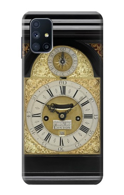 W3144 Support Antique Horloge Etui Coque Housse et Flip Housse Cuir pour Samsung Galaxy M51