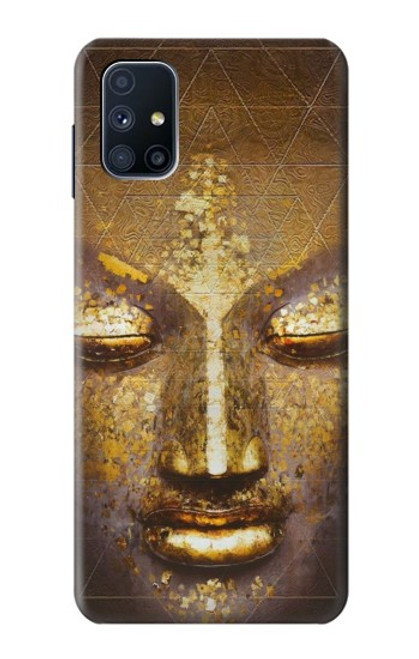 W3189 Magique Yantra Bouddha Visage Etui Coque Housse et Flip Housse Cuir pour Samsung Galaxy M51