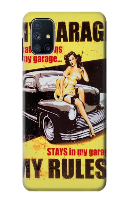 W3198 Mon Garage Afficher fille Etui Coque Housse et Flip Housse Cuir pour Samsung Galaxy M51