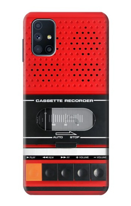 W3204 Rouge Cassette Recorder graphique Etui Coque Housse et Flip Housse Cuir pour Samsung Galaxy M51