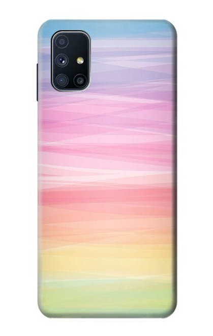 W3507 Coloré Arc-en-ciel pastel Etui Coque Housse et Flip Housse Cuir pour Samsung Galaxy M51