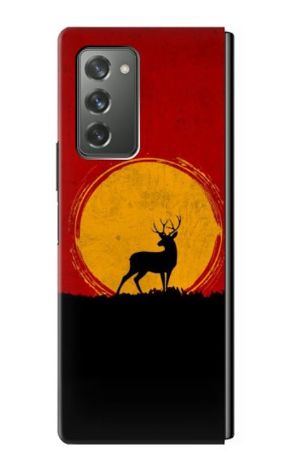 W3513 Coucher de soleil de Deer Etui Coque Housse et Flip Housse pour Samsung Galaxy Z Fold2 5G