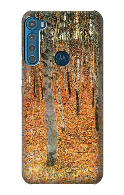 W3380 Gustav Klimt Bouleau Forêt Etui Coque Housse et Flip Housse Cuir pour Motorola One Fusion+