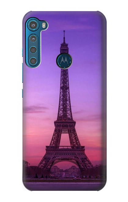 W3447 Paris Eiffel Le coucher du soleil Etui Coque Housse et Flip Housse Cuir pour Motorola One Fusion+