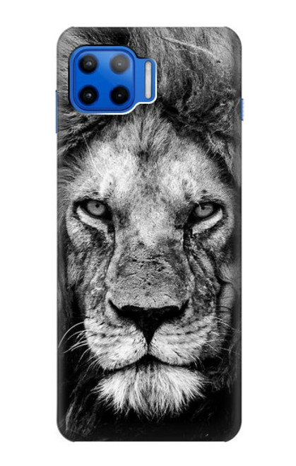 W3372 Lion Visage Etui Coque Housse et Flip Housse Cuir pour Motorola Moto G 5G Plus