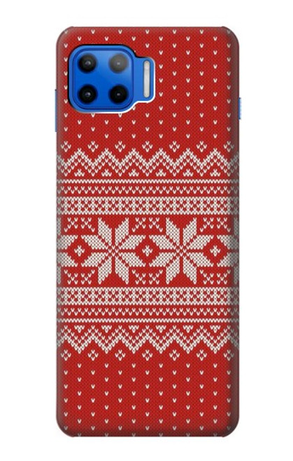 W3384 Motif d'hiver sans couture tricot Etui Coque Housse et Flip Housse Cuir pour Motorola Moto G 5G Plus