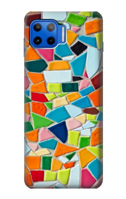 W3391 Art abstrait carreaux de mosaïque graphique Etui Coque Housse et Flip Housse Cuir pour Motorola Moto G 5G Plus