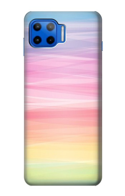 W3507 Coloré Arc-en-ciel pastel Etui Coque Housse et Flip Housse Cuir pour Motorola Moto G 5G Plus