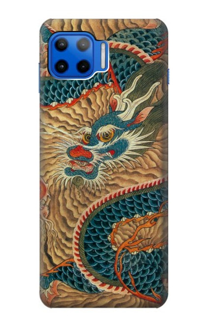 W3541 Peinture Dragon Nuage Etui Coque Housse et Flip Housse Cuir pour Motorola Moto G 5G Plus