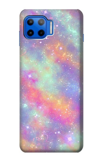 W3706 Arc-en-ciel pastel Galaxy Pink Sky Etui Coque Housse et Flip Housse Cuir pour Motorola Moto G 5G Plus
