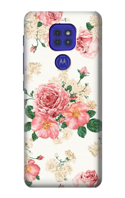 W1859 Motif Rose Etui Coque Housse et Flip Housse Cuir pour Motorola Moto G9 Play