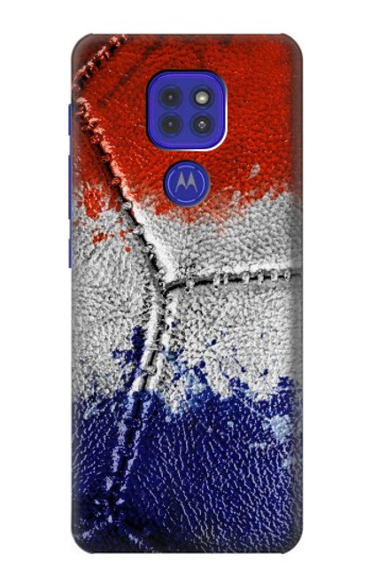 W3304 France Drapeau graphique Football Millésime Etui Coque Housse et Flip Housse Cuir pour Motorola Moto G9 Play