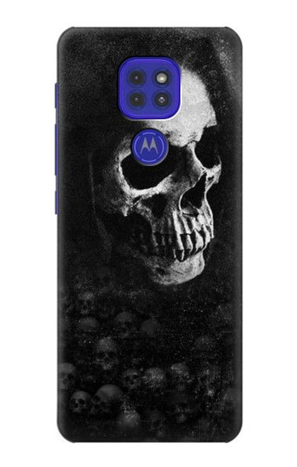 W3333 Crâne mort Faucheuse Etui Coque Housse et Flip Housse Cuir pour Motorola Moto G9 Play