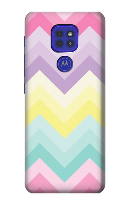 W3514 Arc en ciel Zigzag Etui Coque Housse et Flip Housse Cuir pour Motorola Moto G9 Play