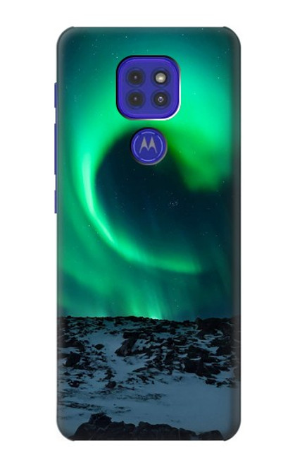 W3667 Aurora Northern Light Etui Coque Housse et Flip Housse Cuir pour Motorola Moto G9 Play