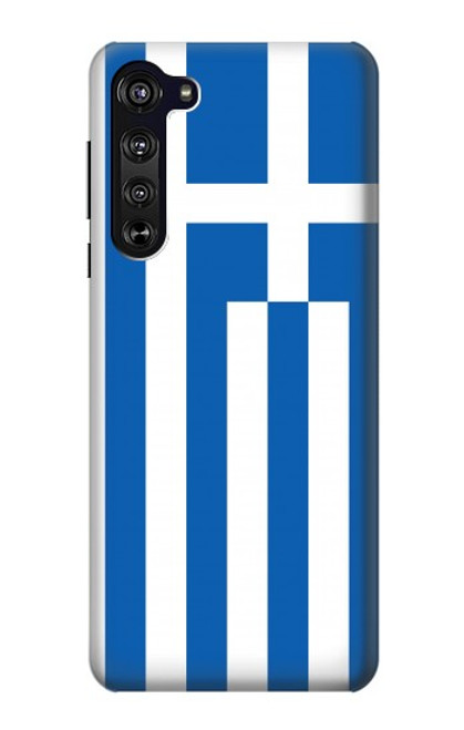 W3102 Drapeau de la Grèce Etui Coque Housse et Flip Housse Cuir pour Motorola Edge