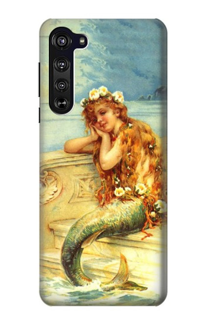 W3184 Peinture Petite Sirène Etui Coque Housse et Flip Housse Cuir pour Motorola Edge