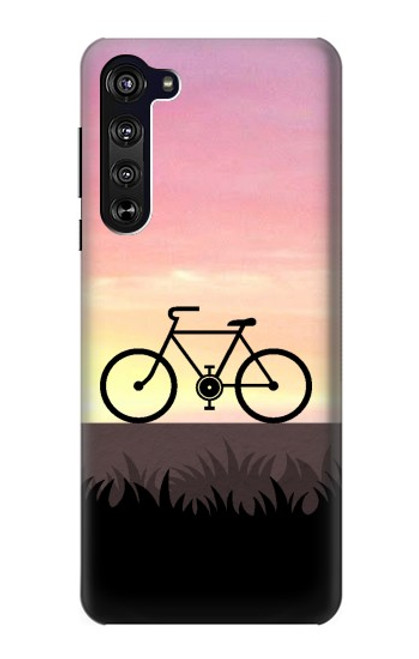 W3252 vélo Coucher de soleil Etui Coque Housse et Flip Housse Cuir pour Motorola Edge