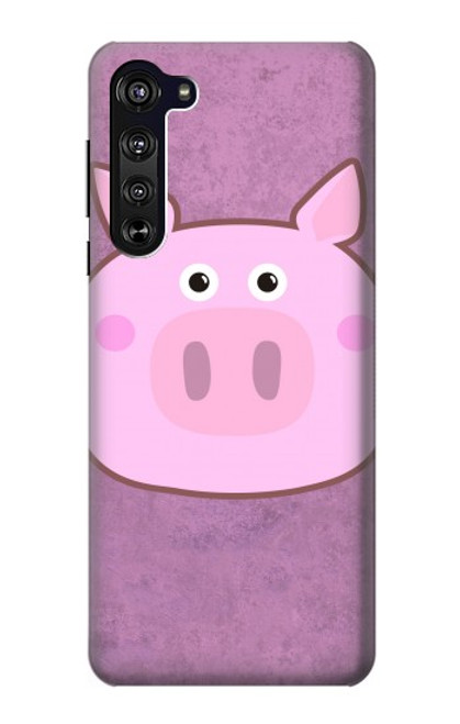 W3269 Porc Dessin animé Etui Coque Housse et Flip Housse Cuir pour Motorola Edge