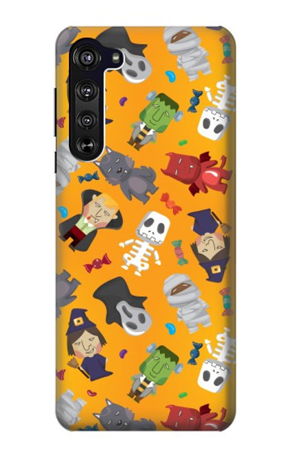 W3275 Mignon Halloween Motif Dessin animé Etui Coque Housse et Flip Housse Cuir pour Motorola Edge