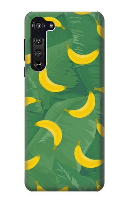 W3286 Motif banane Etui Coque Housse et Flip Housse Cuir pour Motorola Edge