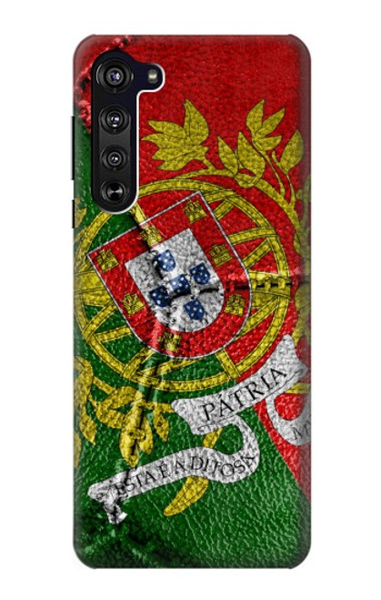 W3300 Portugal Drapeau graphique Football Millésime Etui Coque Housse et Flip Housse Cuir pour Motorola Edge