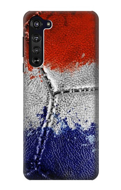 W3304 France Drapeau graphique Football Millésime Etui Coque Housse et Flip Housse Cuir pour Motorola Edge