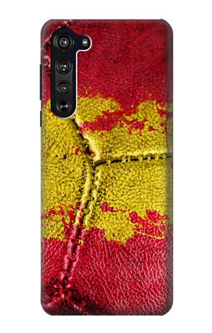 W3315 Espagne Drapeau graphique Football Millésime Etui Coque Housse et Flip Housse Cuir pour Motorola Edge