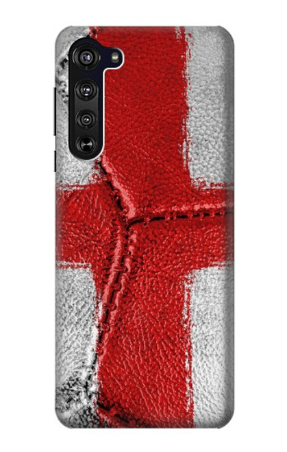 W3316 Angleterre Drapeau graphique Football Millésime Etui Coque Housse et Flip Housse Cuir pour Motorola Edge