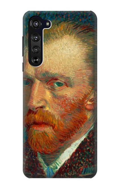 W3335 Vincent Van Gogh Autoportrait Etui Coque Housse et Flip Housse Cuir pour Motorola Edge