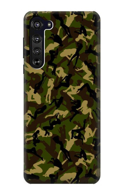 W3356 Camo camouflage de fille Etui Coque Housse et Flip Housse Cuir pour Motorola Edge