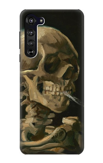 W3358 Vincent Van Gogh Skeleton cigarette Etui Coque Housse et Flip Housse Cuir pour Motorola Edge