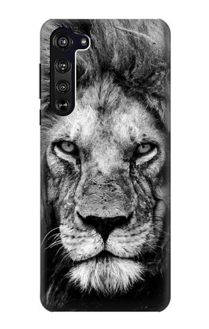 W3372 Lion Visage Etui Coque Housse et Flip Housse Cuir pour Motorola Edge